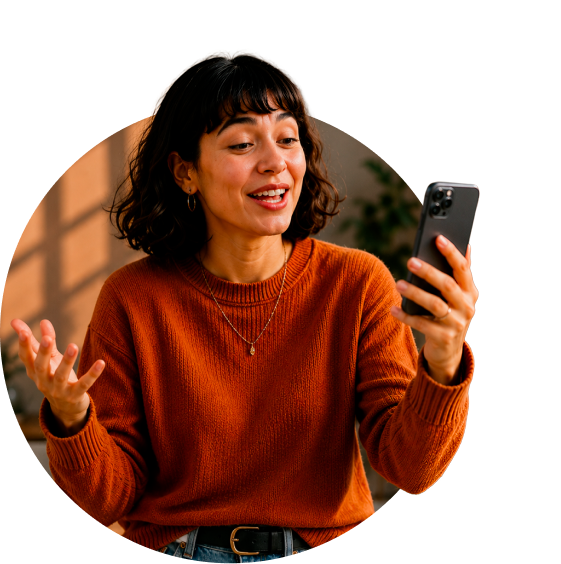 A happy MobileX customer on a call